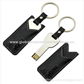 Leather USB Flash Drive, Supports USB 1.1 and 2.0 Interfaces